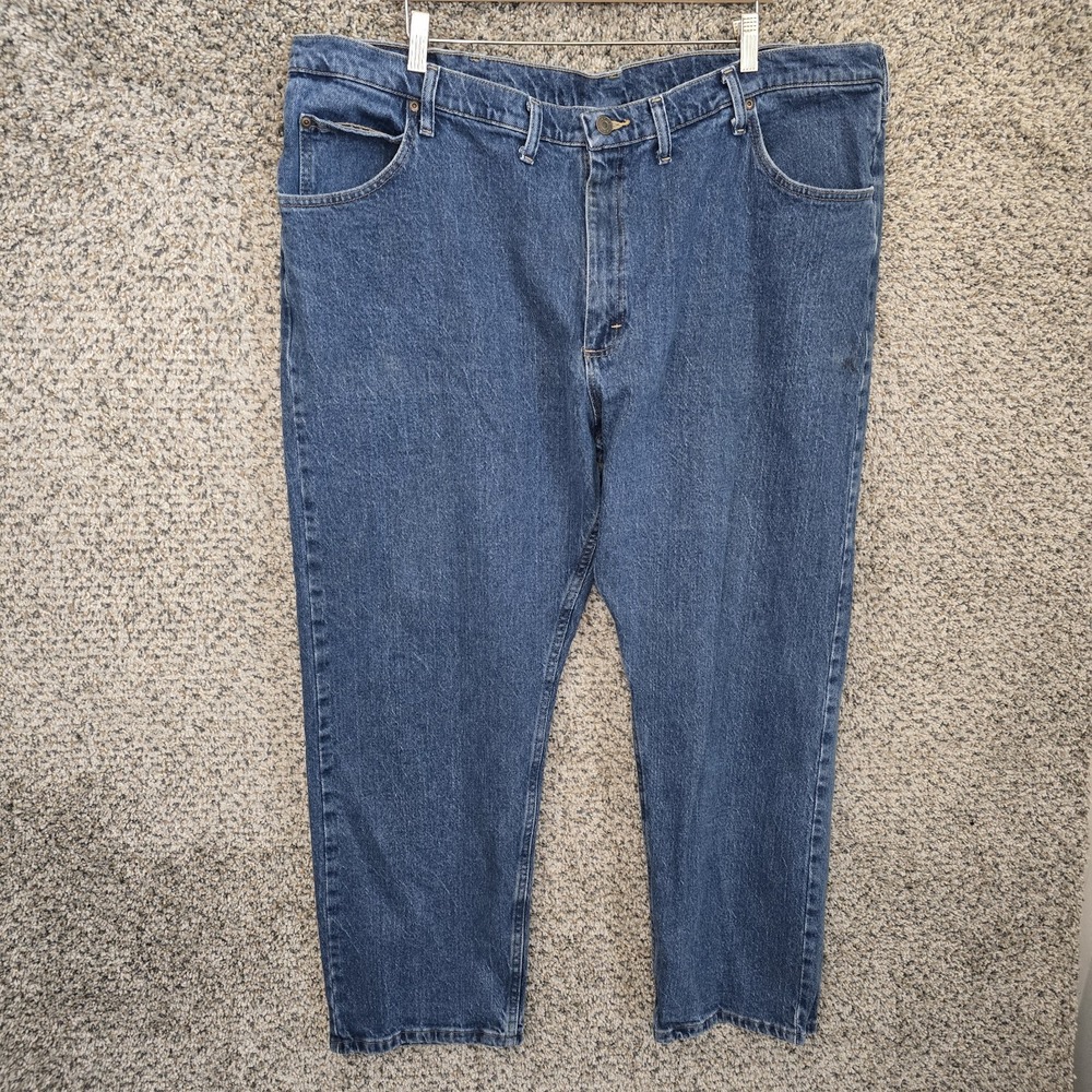 Wrangler Jeans Mens 46x30 Relaxed Fit Flex Straight Leg Denim 5 Pocket Casual